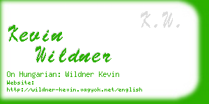 kevin wildner business card